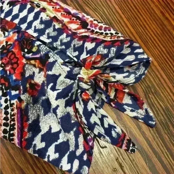 Anthropologie Fig and Flower Women's Tunic Blouse Size L Paisley Boho Knee Long - Picture 5 of 7